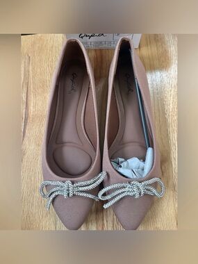 Pointed Toe Bow Ballet Flats
